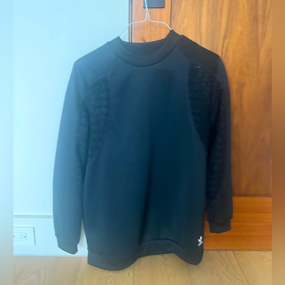 Adidas small black long sweatshirt with partially eyelet sleeves